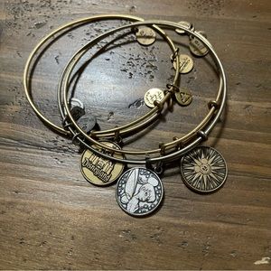 3 Alex and Ani Disney Bracelets EUC Gold and Silver
